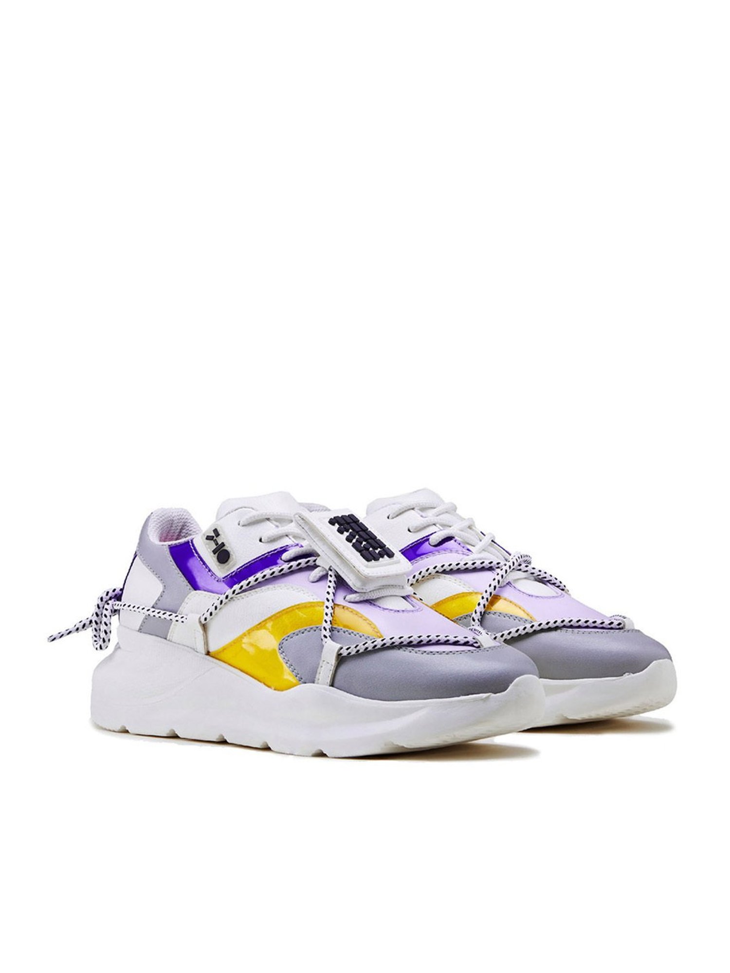 7-10 Women's 409 Elevate Street White & Purple Chunky Sneakers