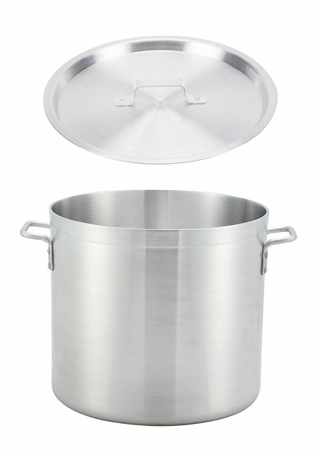 Winco 15.8" x 15.2" Extra Heavy-Duty Thick Aluminum Stock Pot with Cover