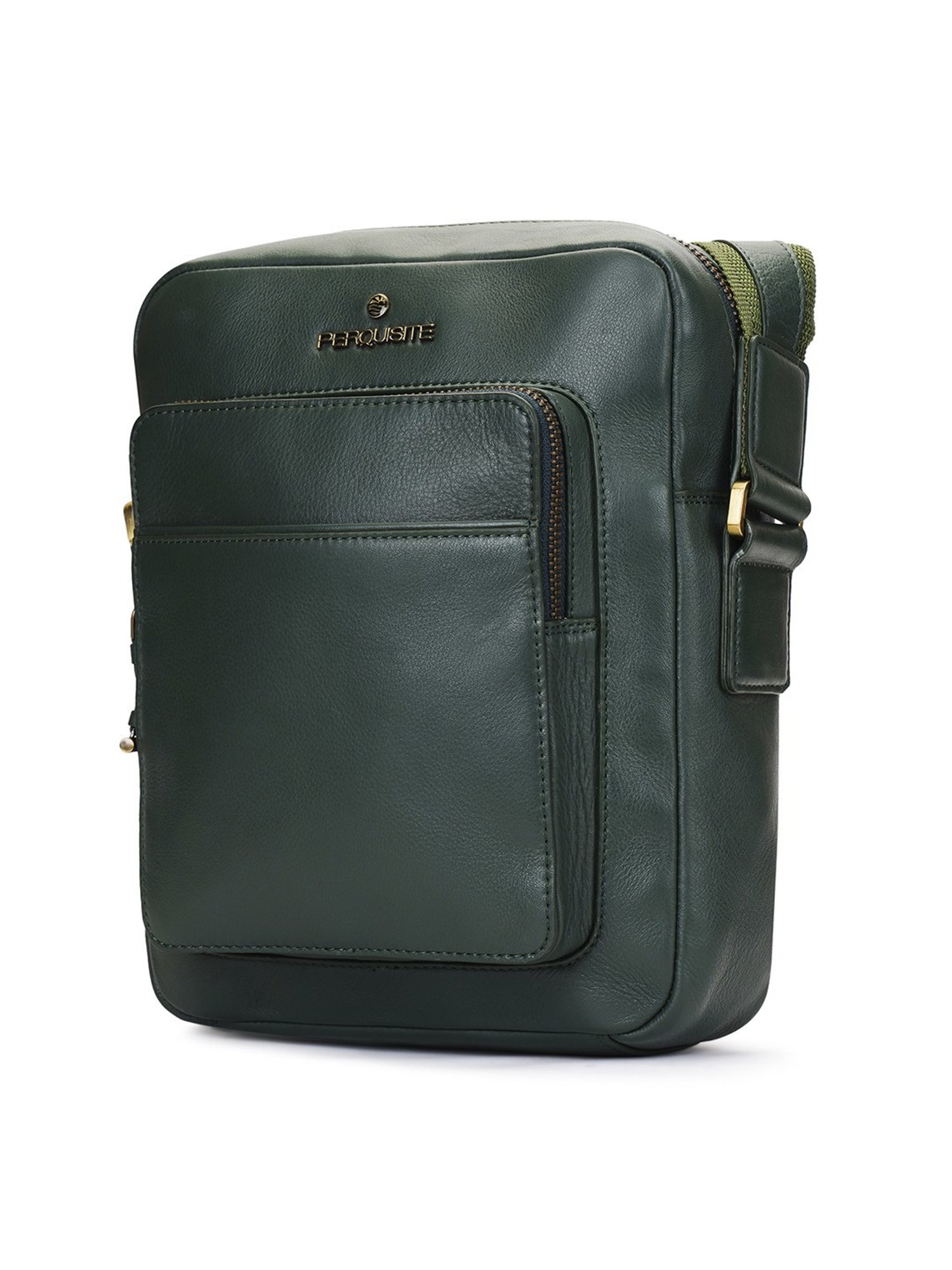 PERQUISITE MARK Green Solid Medium Cross Body Bag