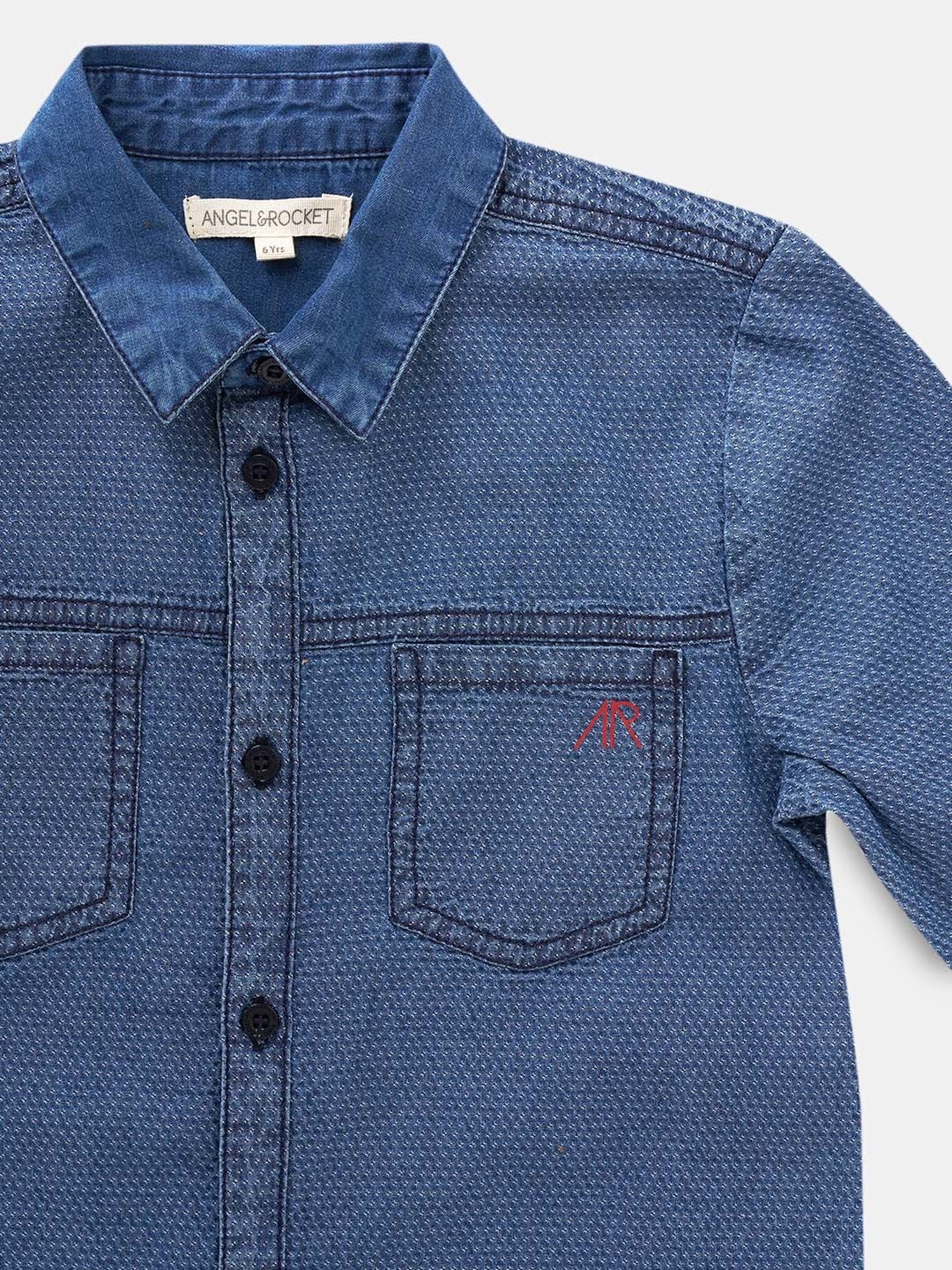 Angel & Rocket Boys Blue Cotton Regular Fit Full Sleeves Shirt