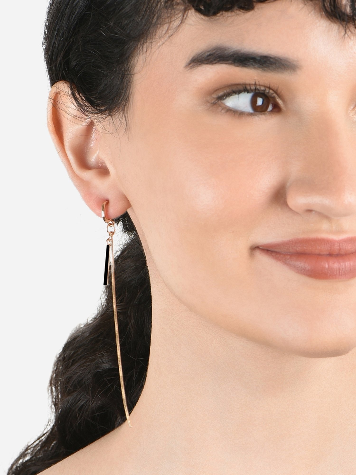 ToniQ Attractive Long Strand Enamel Fusion Look Alloy Blue Drop Earrings for Women