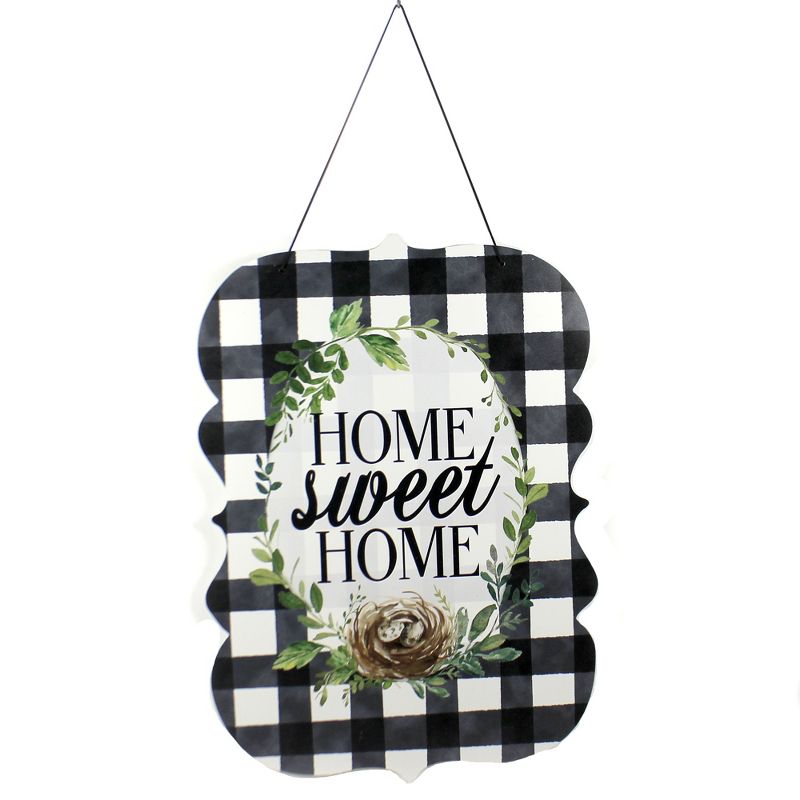 Home & Garden 16.75" Gingham Home Hand Around Indoor Outdoor Custom Decor  -  Decorative Door Danglers