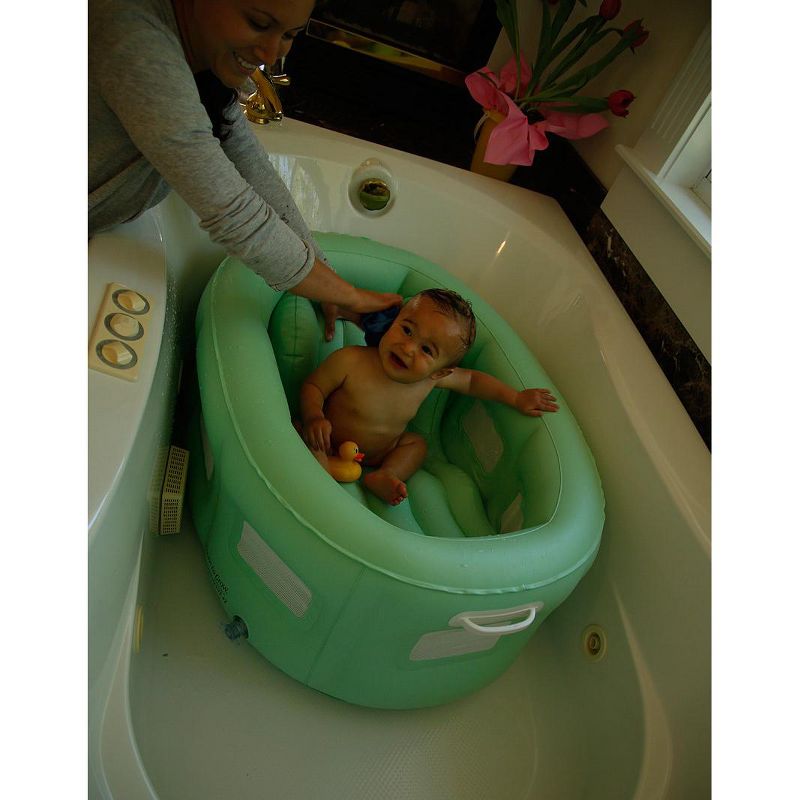 Swim Central 4-in-1 Room to Grow Portable Green Inflatable Baby Bathinet