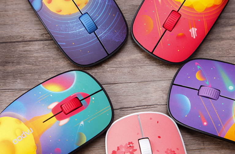 Rapoo M200  Ergonomic Design, Ultra-thin and Portable Colorful Exterior 2.4GHz Wireless Quiet Clicking Mouse For Office And Game - Blue