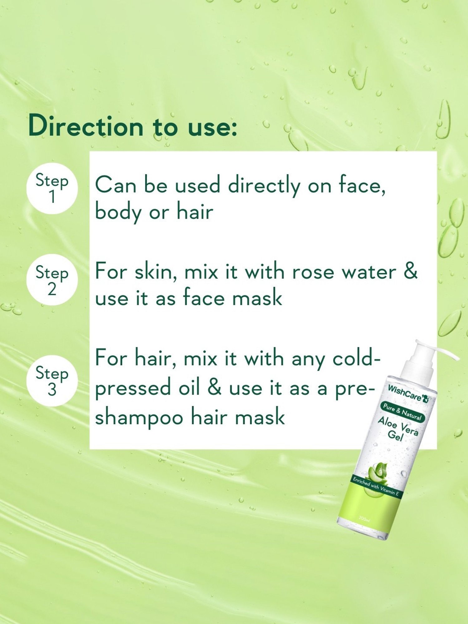 Wishcare Pure & Natural Aloe Vera Gel - 200 ml