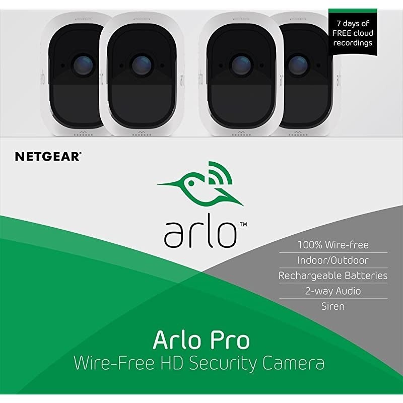 Pro VMS4430 Indoor/Outdoor HD Wire-Free Security System with 4 Cameras (White) (VMS4430-100NAR) (Renewed)