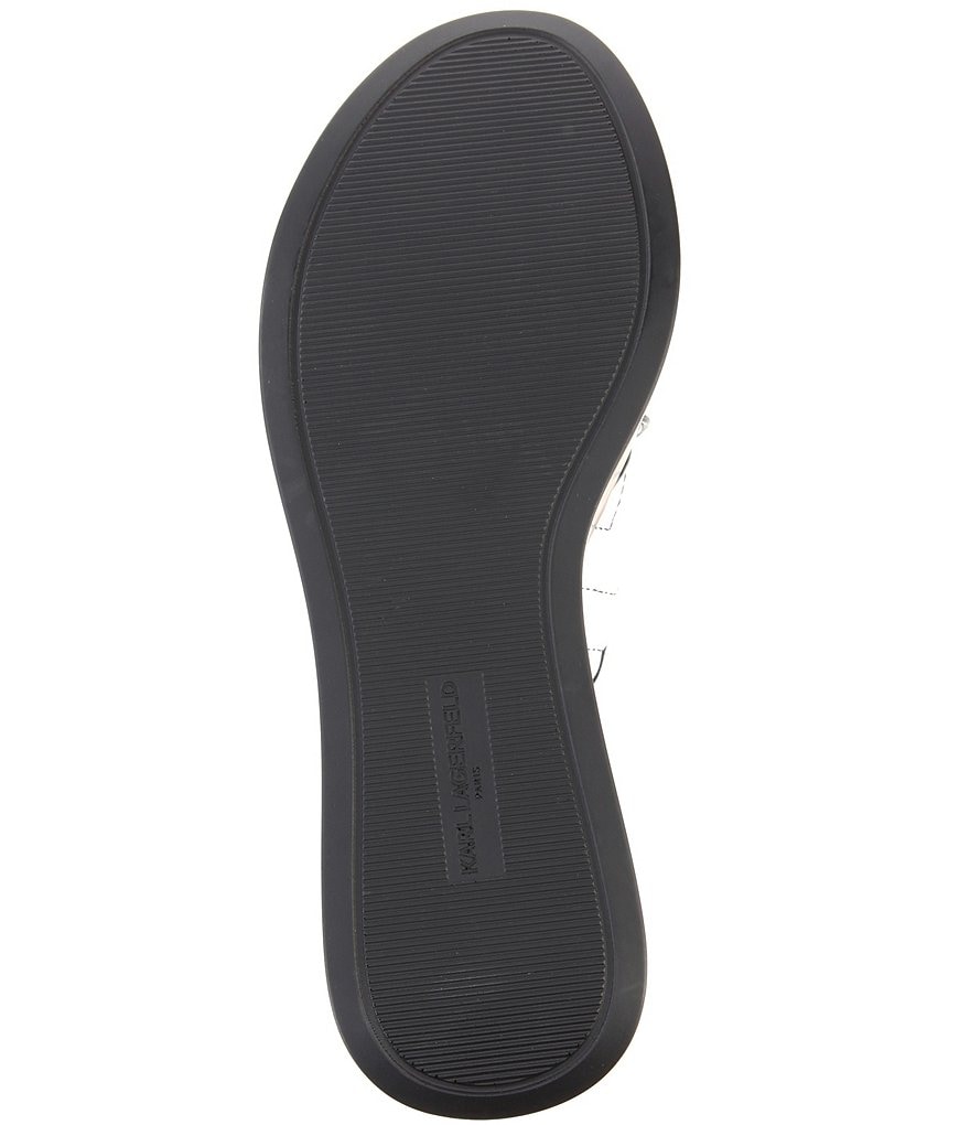 KARL LAGERFELD PARIS Ramona Chevron Stitch Leather Platform Wedge Slides