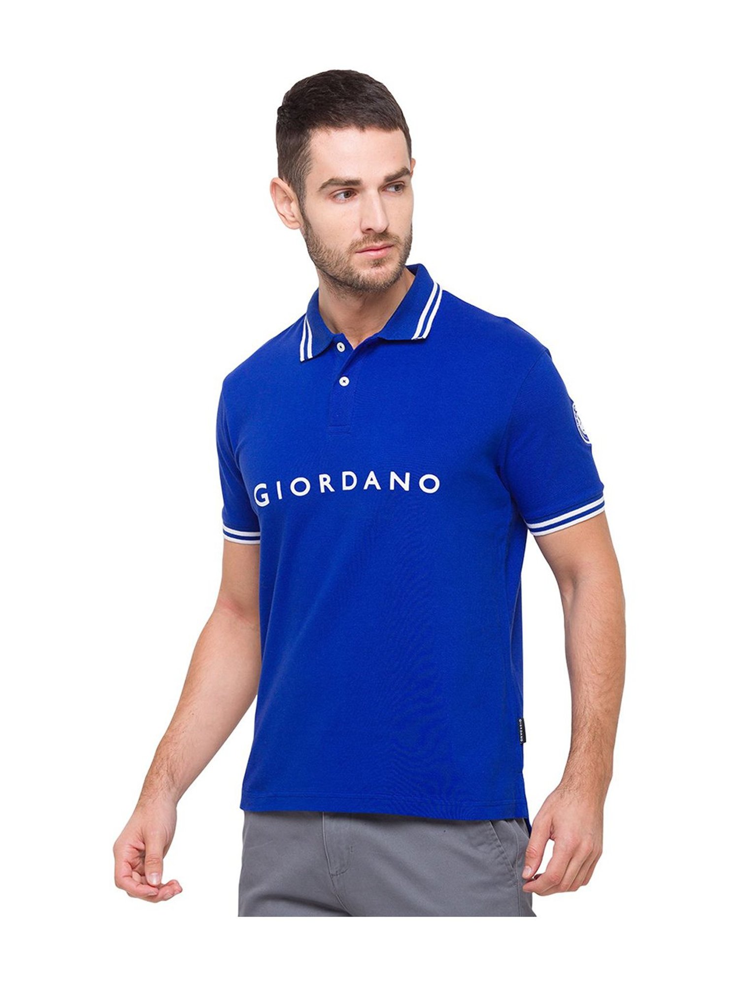 Giordano Blue Slim Fit Polo T-Shirt
