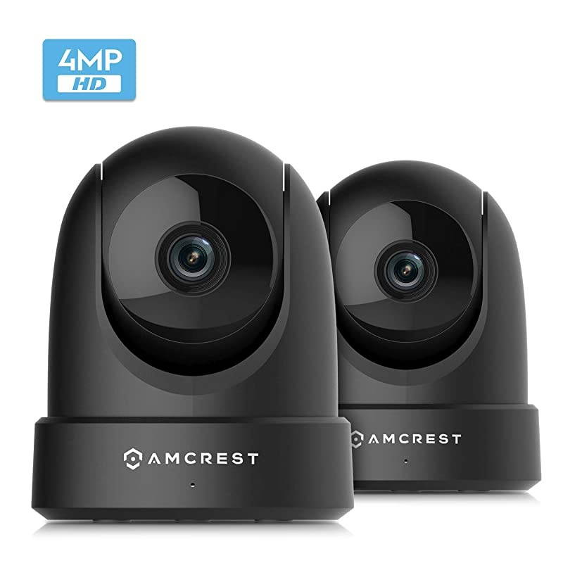 2-Pack  4MP UltraHD Indoor WiFi Camera, Security IP Camera with Pan/Tilt, Two-Way Audio, Remote Viewing, Dual-Band 5ghz/2.4ghz, 4-Megapixel @~20FPS, Wide 120&deg; FOV, 2PACK-IP4M-1051B (Black)