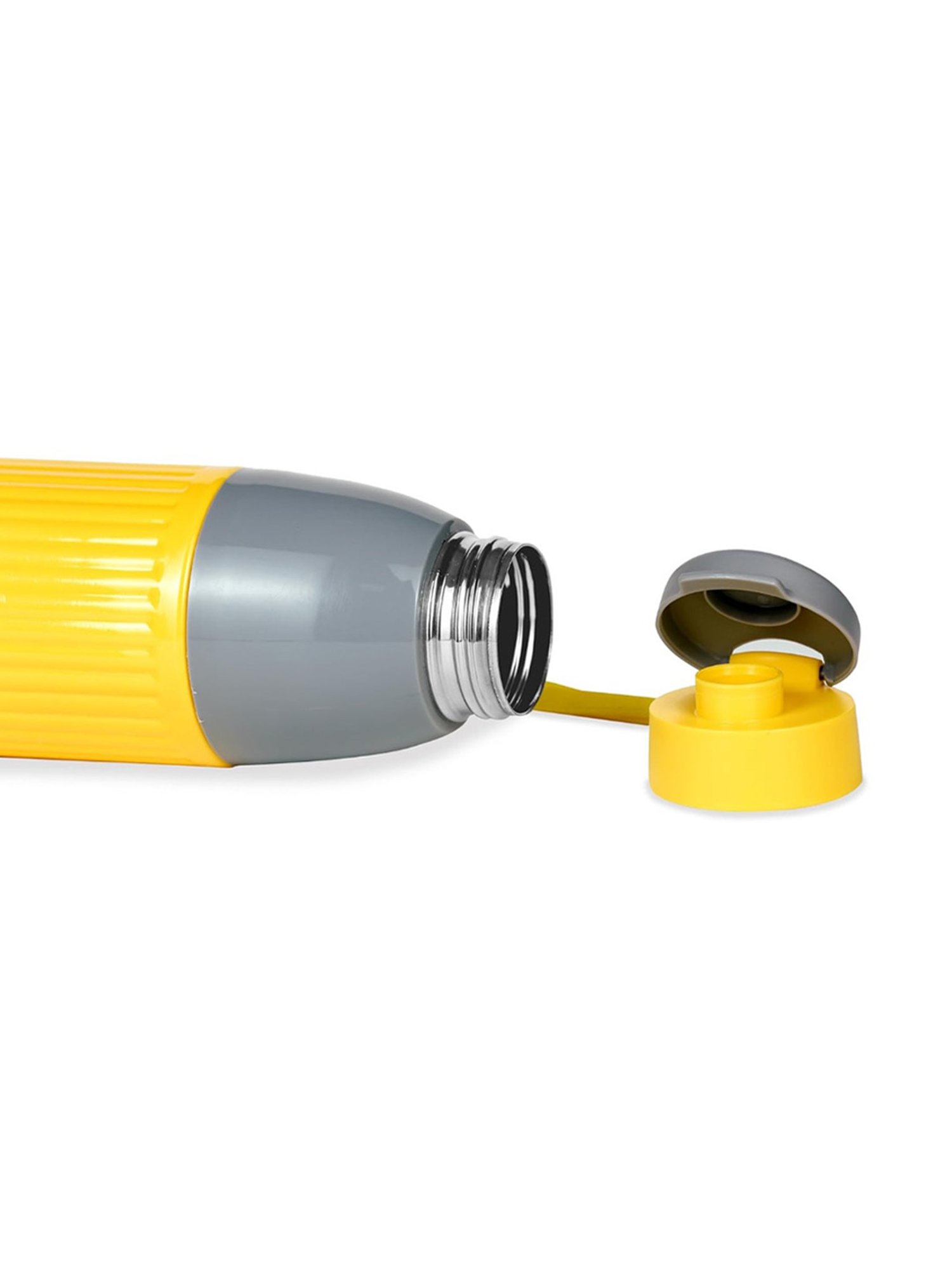 Varmora Veto Yellow Stainless Steel Insulated Inner Steel Outer Plastic Water Bottle - 700 ml