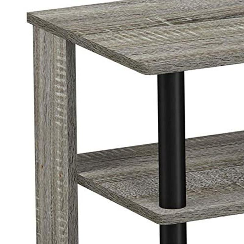 Furinno Turn-N-Tube 5 Tier Wide Wooden Shoe Rack Shelf Closet Organizer for Home Entryways, Living Rooms, and Mud Rooms, French Oak Grey