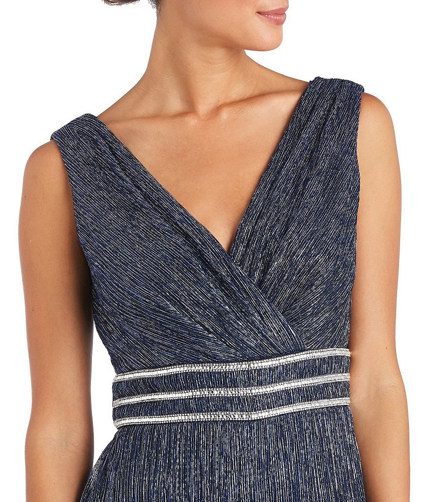 Ignite Evenings Foil Trim Asymmetric Cape Jumpsuit