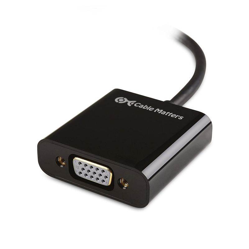 Cable Matters Mini DisplayPort to VGA Adapter (Mini DP to VGA) in Black - Thunderbolt and Thunderbolt 2 Port Compatible