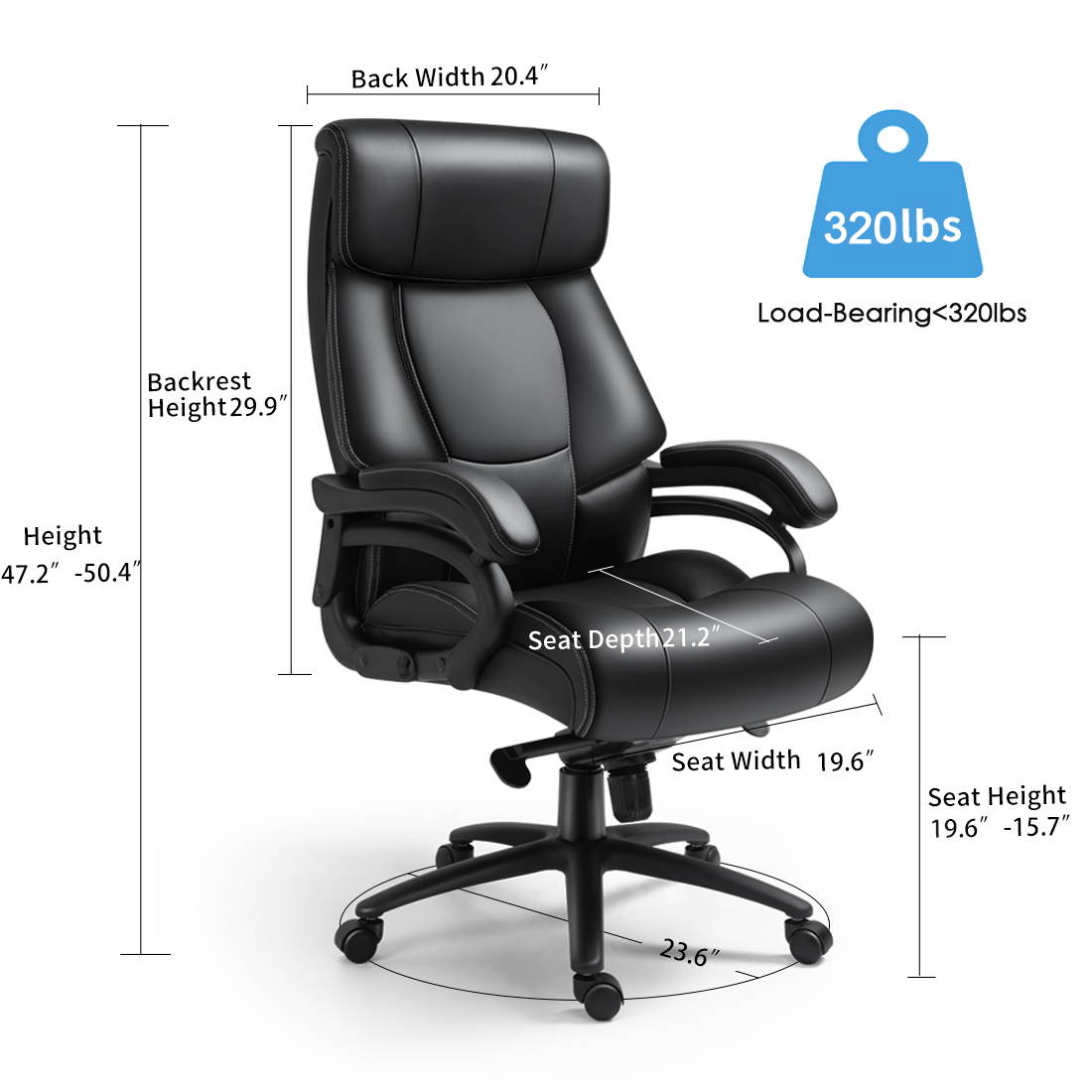 Newnno Office Chair Executive Modern Chair Big and Tall High Back Adjustable Computer Desk Chair