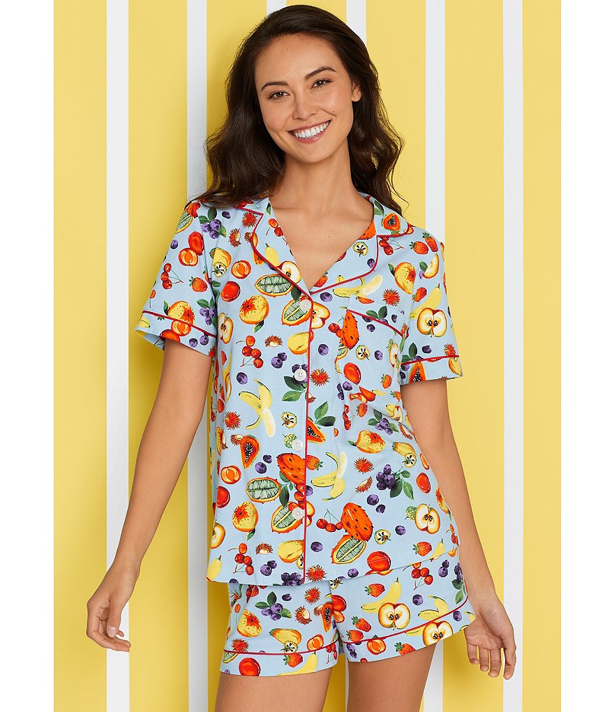 BedHead Pajamas Forbidden Fruit Printed Classic Jersey Shorty Coordinating Pajama Set