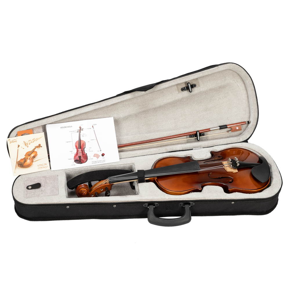 Glarry GV305 4/4 Bright Matte Natural Violin+Case+Bow+Rosin+Shoulder Rest+Tuner