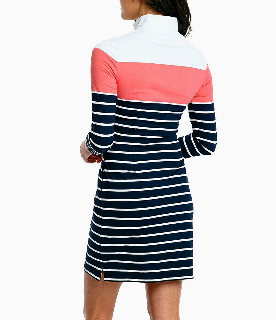 DKNY Luxe Knit Jersey Drape Neck Blouson Midi Dress