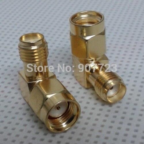SMA Female Jack To RP-SMA Male Plug Right Angle Connector Adapter
