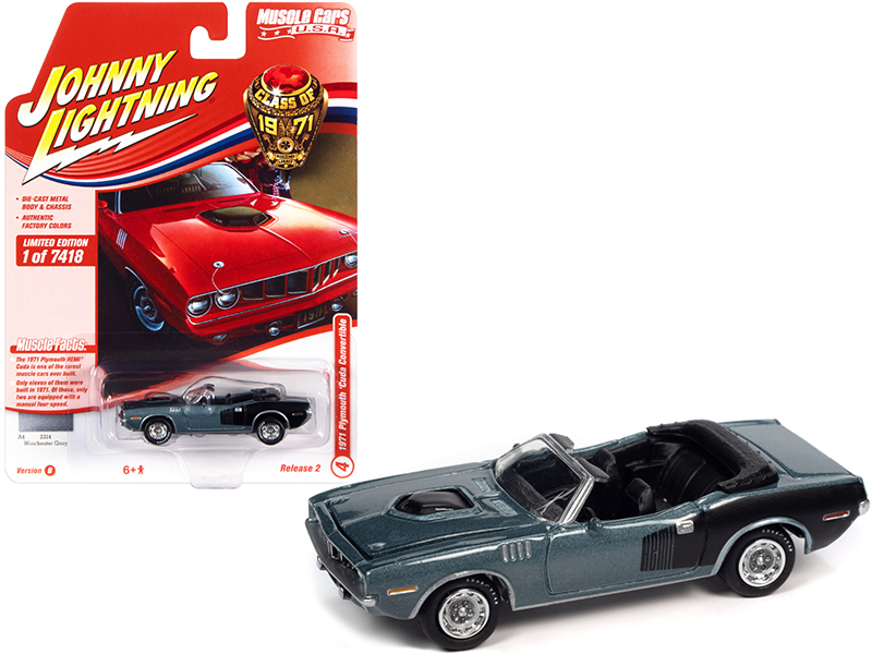 1971 Plymouth Barracuda Tahitian Walnut Metallic and White with White Vinyl Top Limited Edition to 258 pieces Worldwide 1/18 Diecast Model Car by ACME