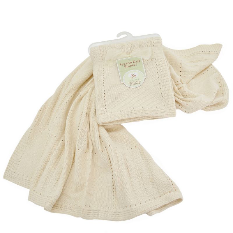 TL Care Organic Cotton Sweater Knit Swaddle Blanket - Natural