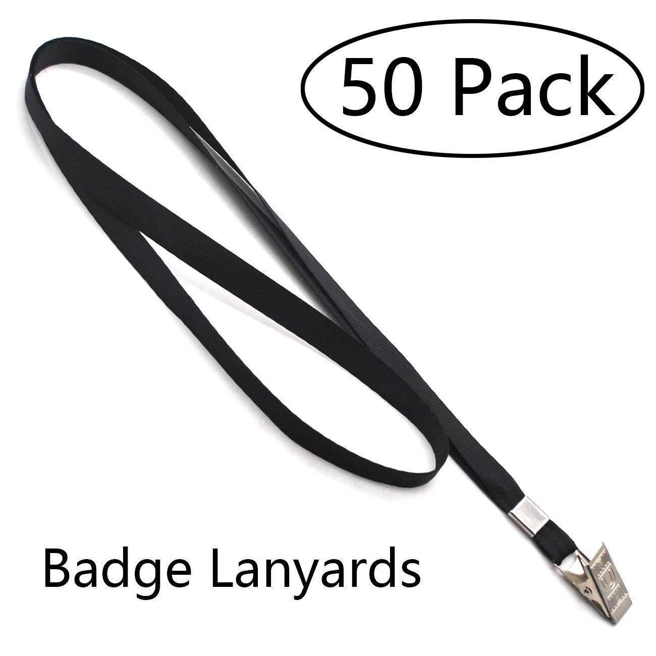Black Lanyards,Beebel 50pcs 32 Inch Lanyard for ID Name Tag Badge Holders or Other Portable item