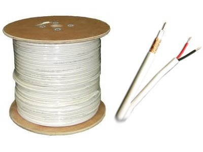 ACELEVEL 500FT RG59 SIAMESE CABLE CCTV VIDEO POWER 95% WHITE
