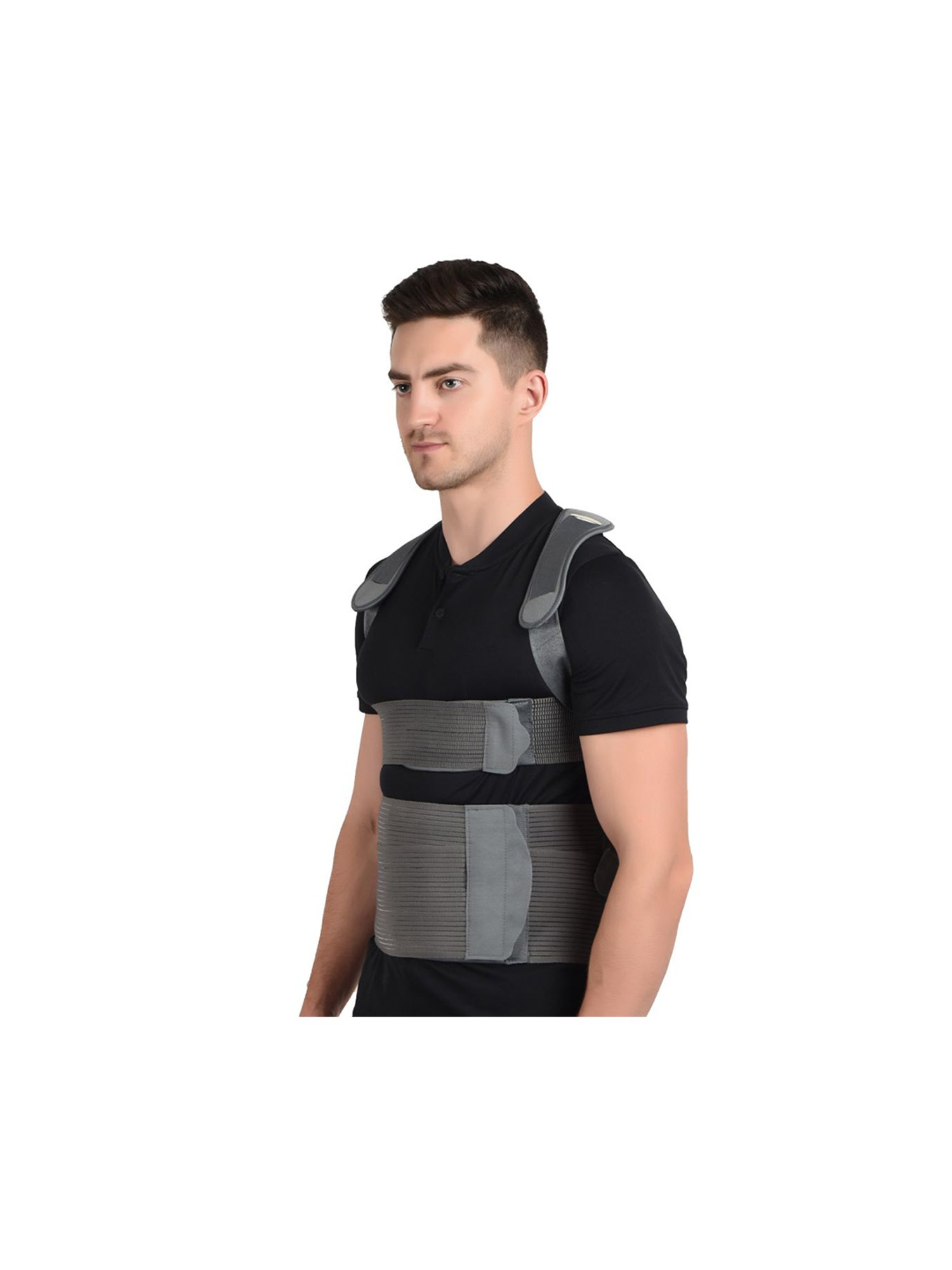 AccuSure Posture Corrector Taylor Brace - Rec Size (XL/XXL) For Ht:4.6-5.6 Ft Waist:40-48 in (Grey)