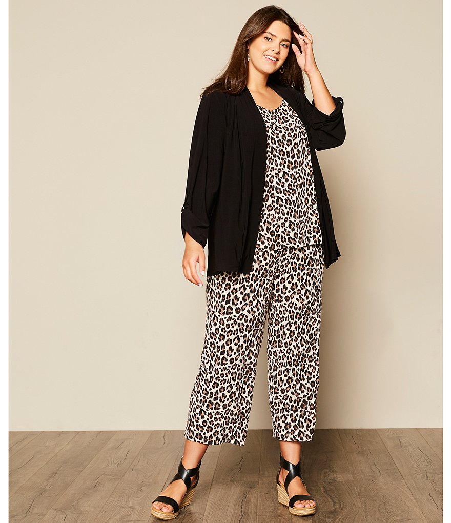 Investments Plus Size Soft Separates Long Sleeve Open-Front Jacket