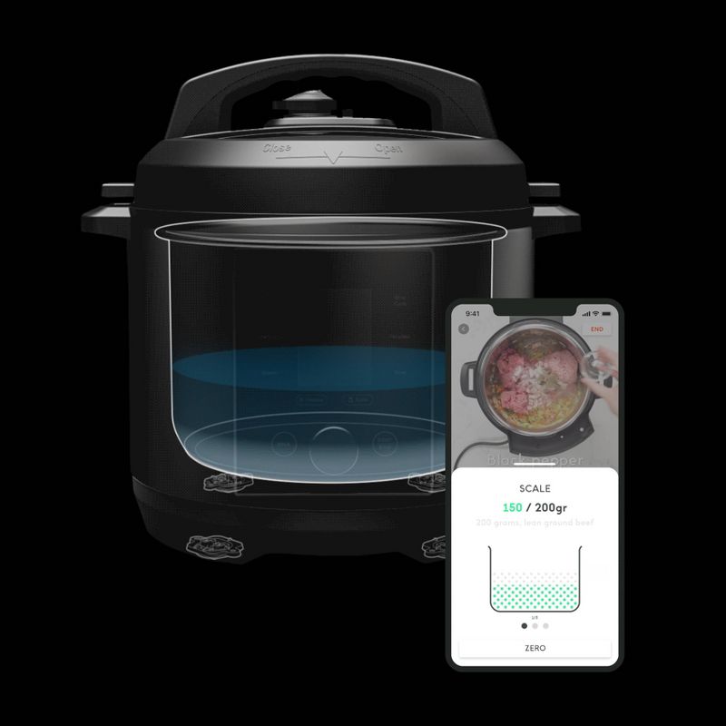 CHEF iQ 6qt Multi-Function Smart Pressure Cooker with Built-in Scale, Pairs With App Via WiFi - Black