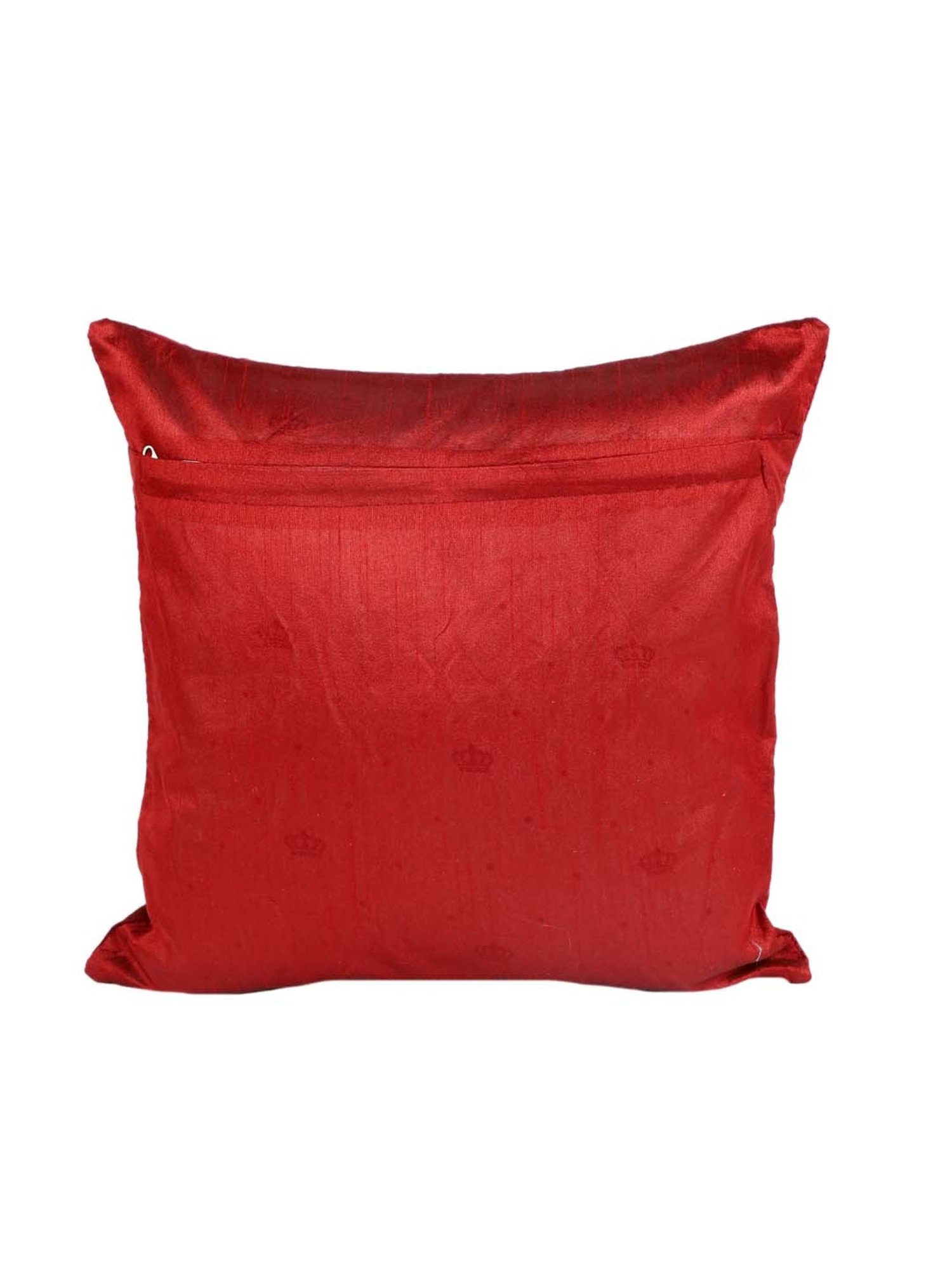 MFD HOME Furnishing Maroon Velvet Cushion Cover - Set of 1