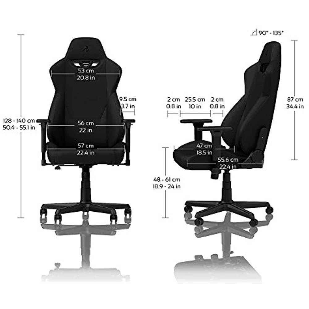 Nitro Concepts S300 Stealth Black Ergonomic Office Gaming Chair - NC-S300-B