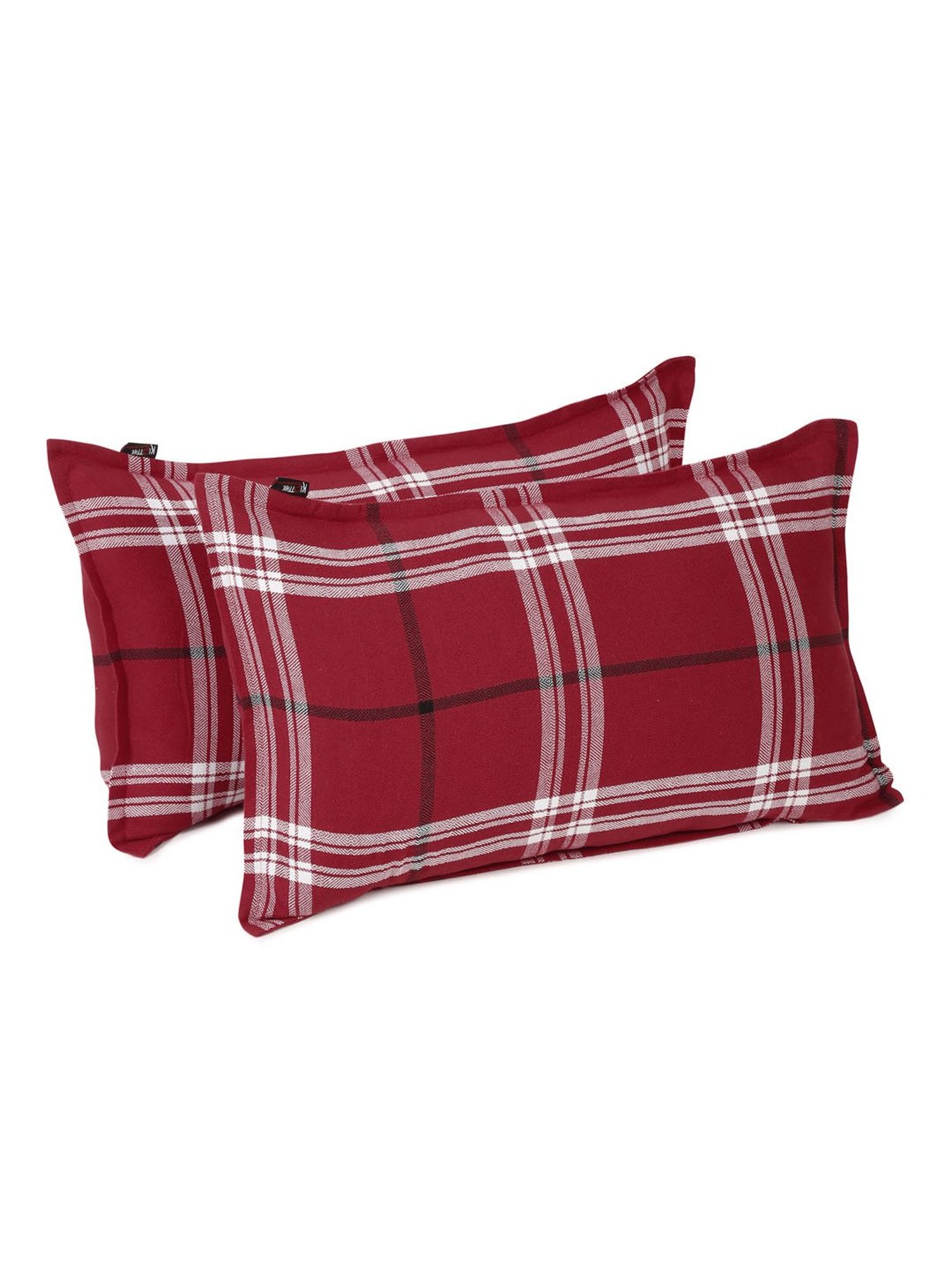 Stoa Paris White & Aqua Cotton 200 TC Pillow Cover - Set of 1