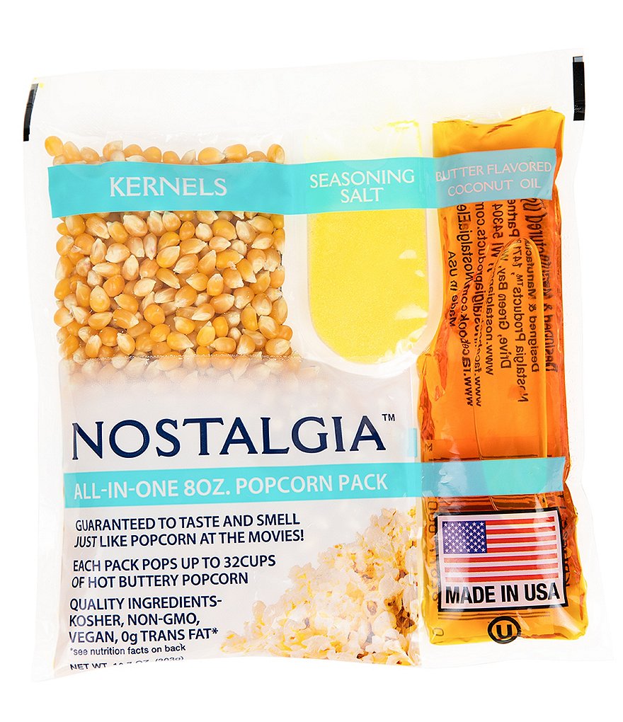 Nostalgia Electrics Best Tasting Premium 8-Ounce Popcorn, Oil & Seasoning Salt All-In-One Packs - 24 Count