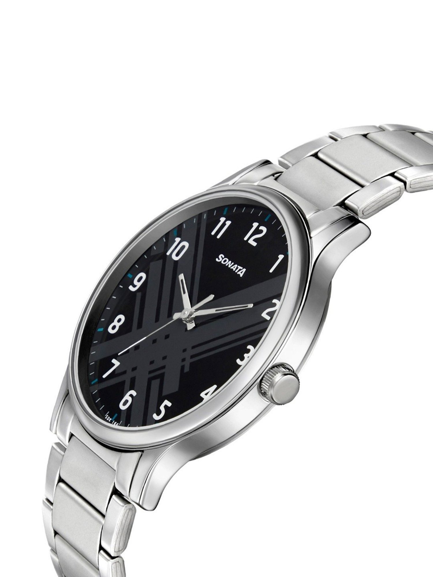 Sonata NR77105SM02W Smart Plaid Analog Watch for Men