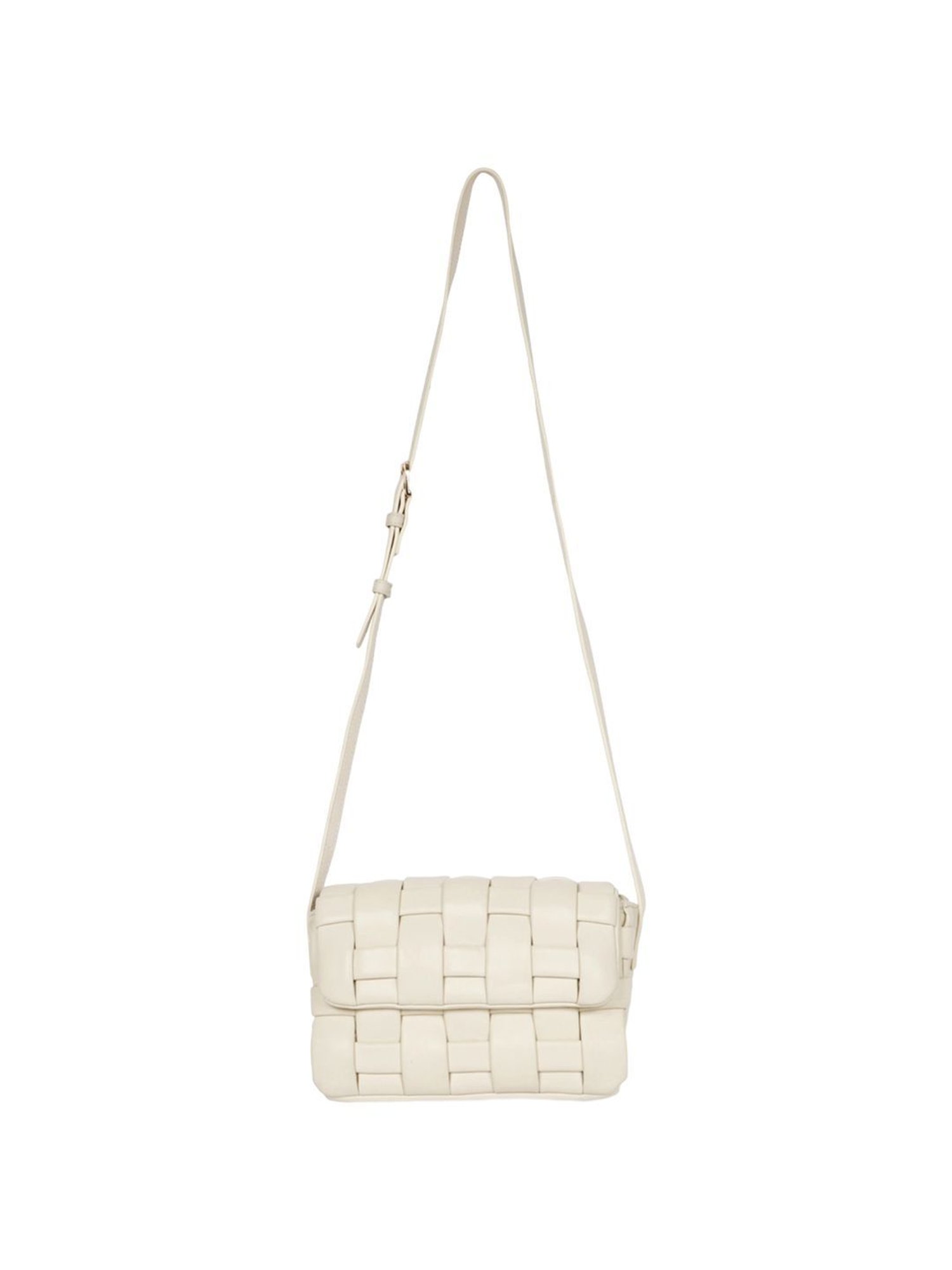 Saint G Cream  Textured Medium Sling Handbag