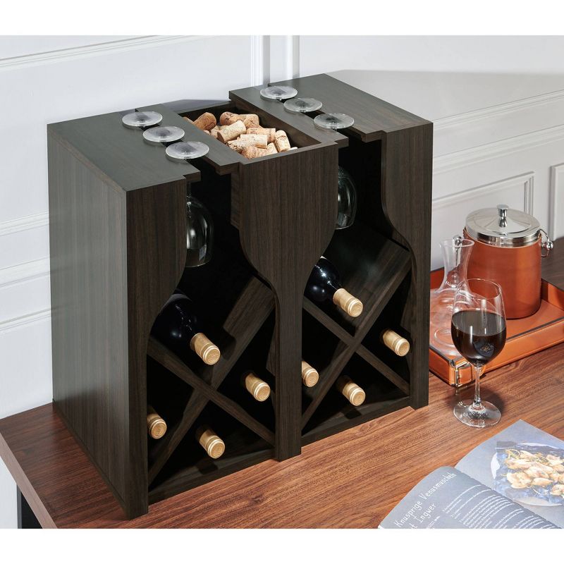 Ralswel Wall Mount Wine Rack Wenge - miBasics