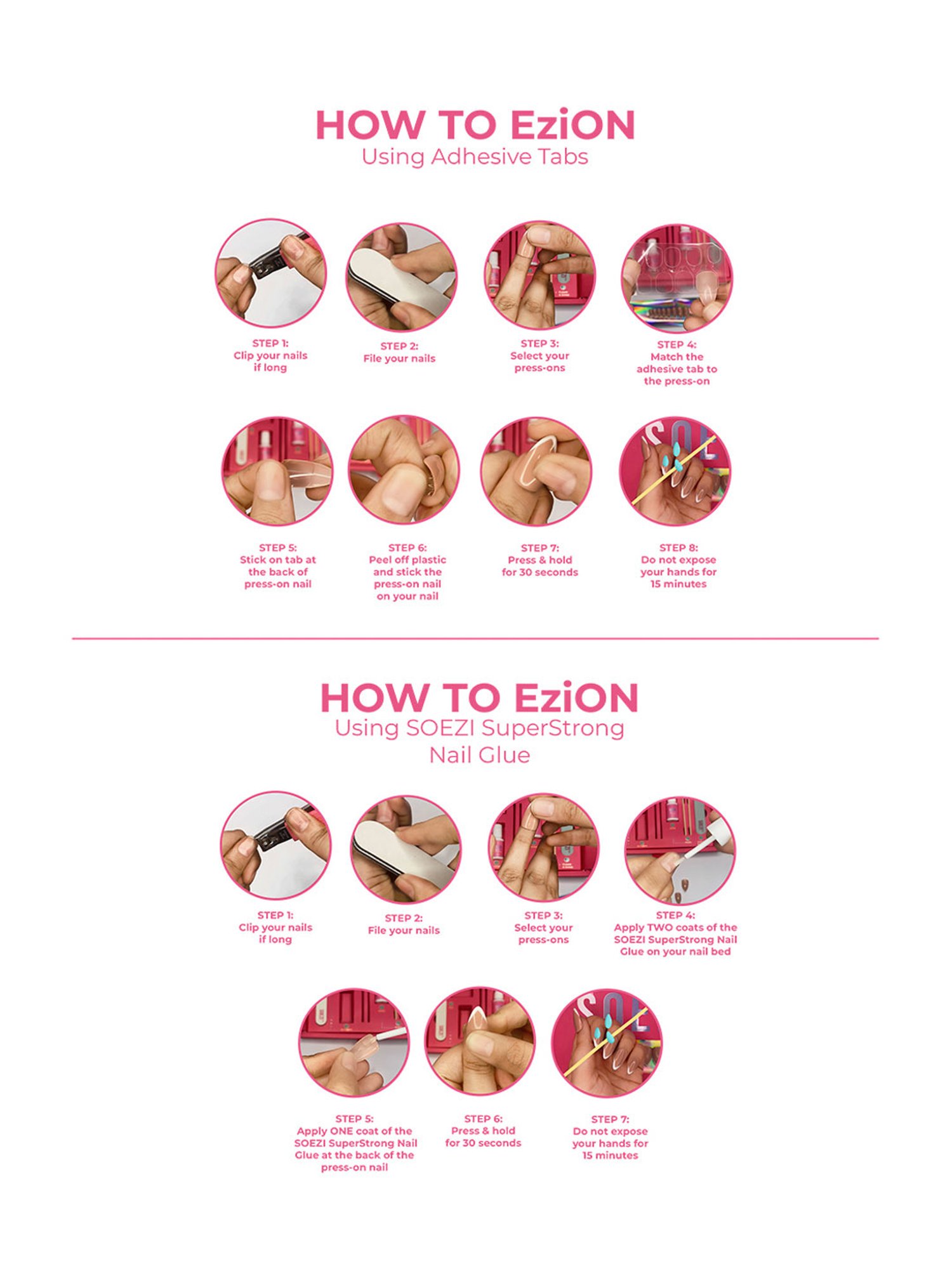 SOEZI Eggspecktations Reusable Press On Nails - Application Kit