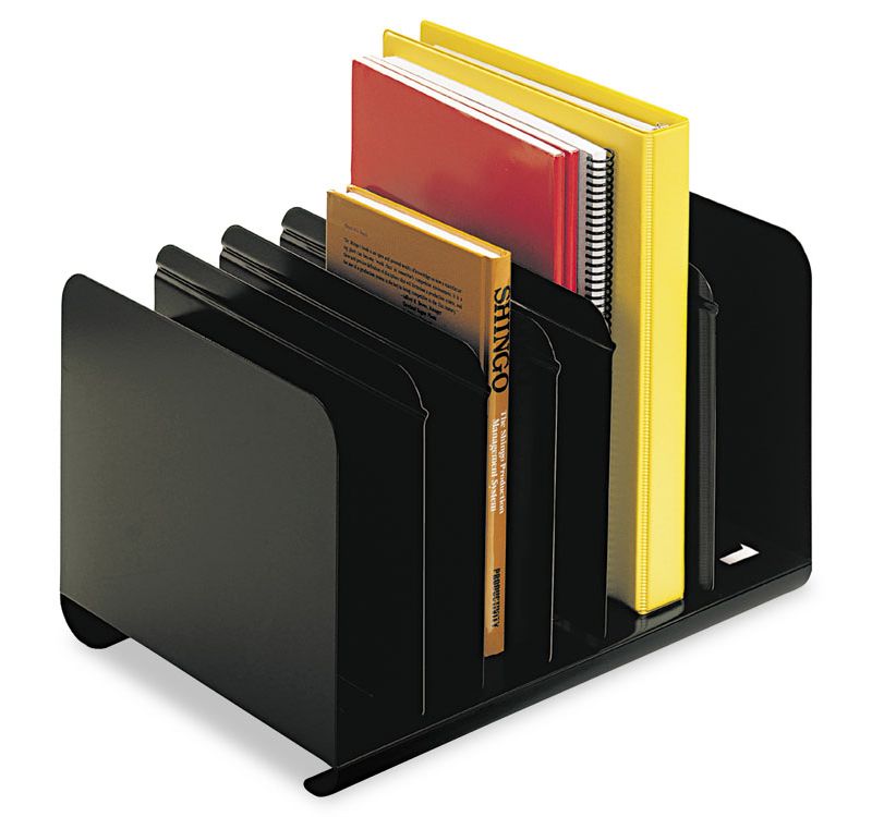 SteelMaster Six-Section Adjustable Book Rack Steel 15 x 11 x 8 7/8 Black 26413BRBLA