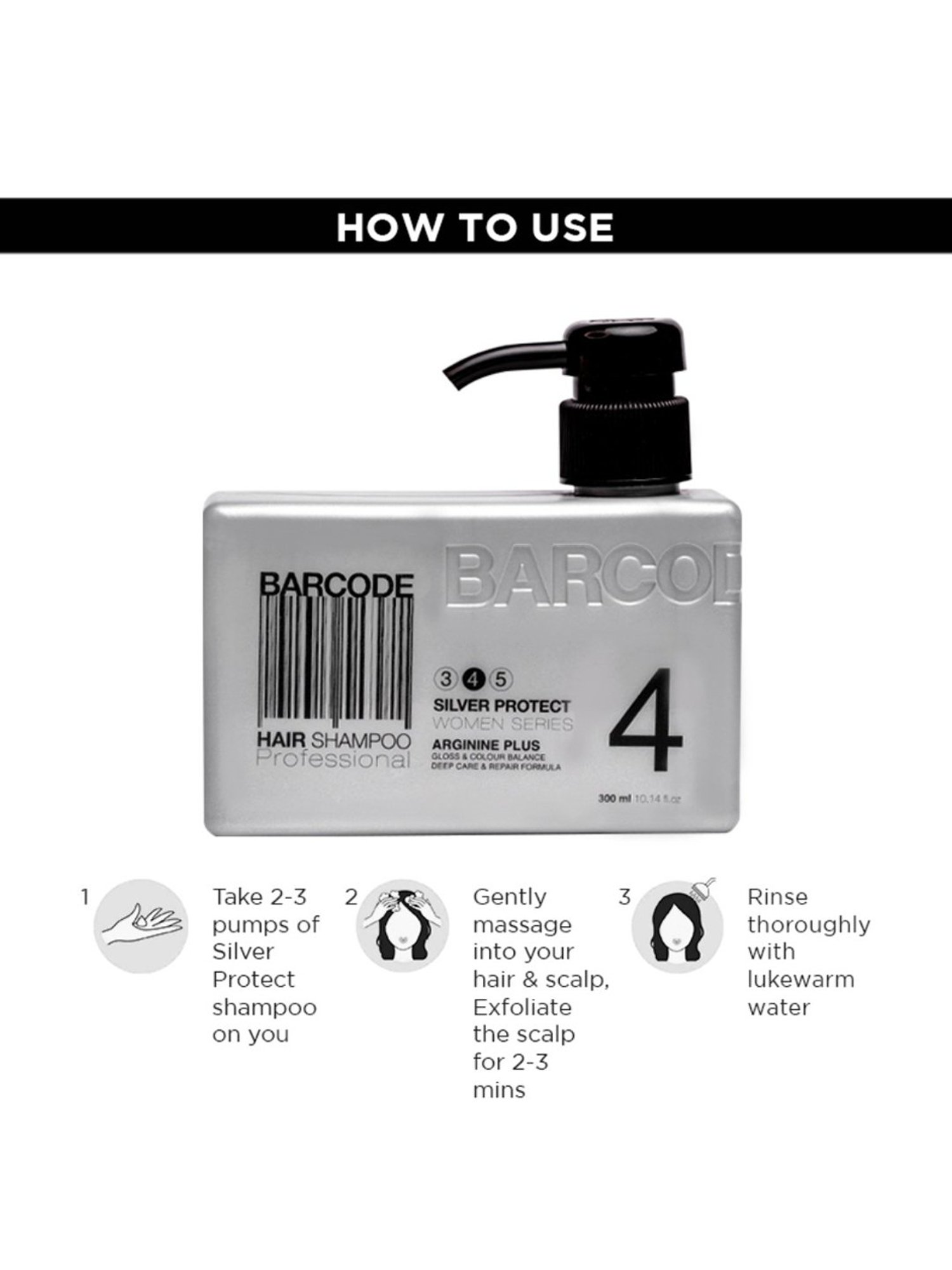 Barcode Professional Silver Protect Women Series Hair Shampoo - 300 ml