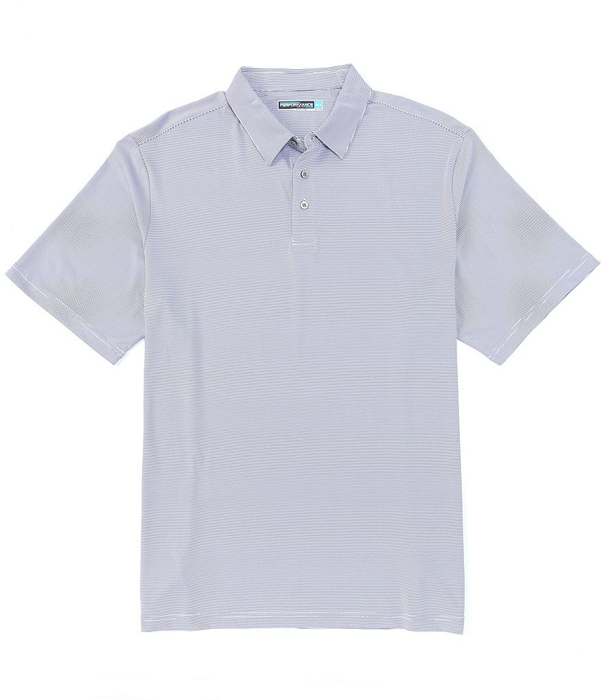 Roundtree & Yorke Big & Tall Performance Short Sleeve Stripe Polo