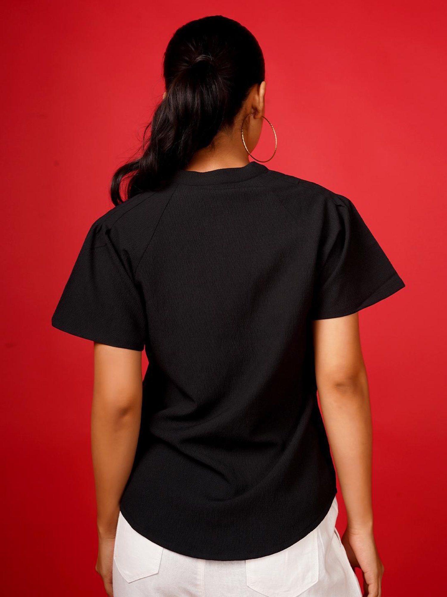 Zink London Black Regular Fit Top