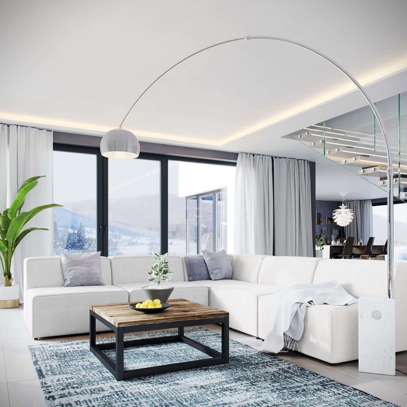 5pc French Seamed Sectional Mona Abstract Gray - Project 62™