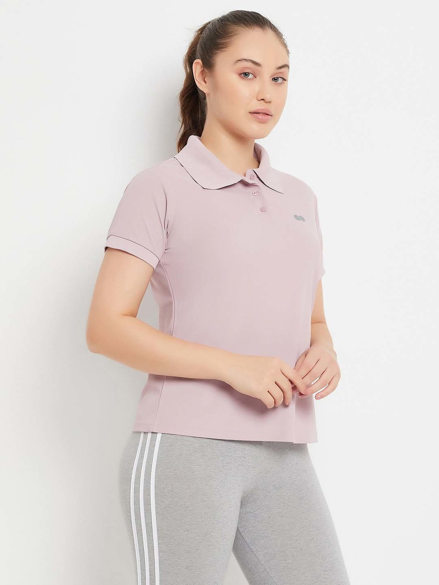 Clovia Purple Regular Fit Sports T-Shirt