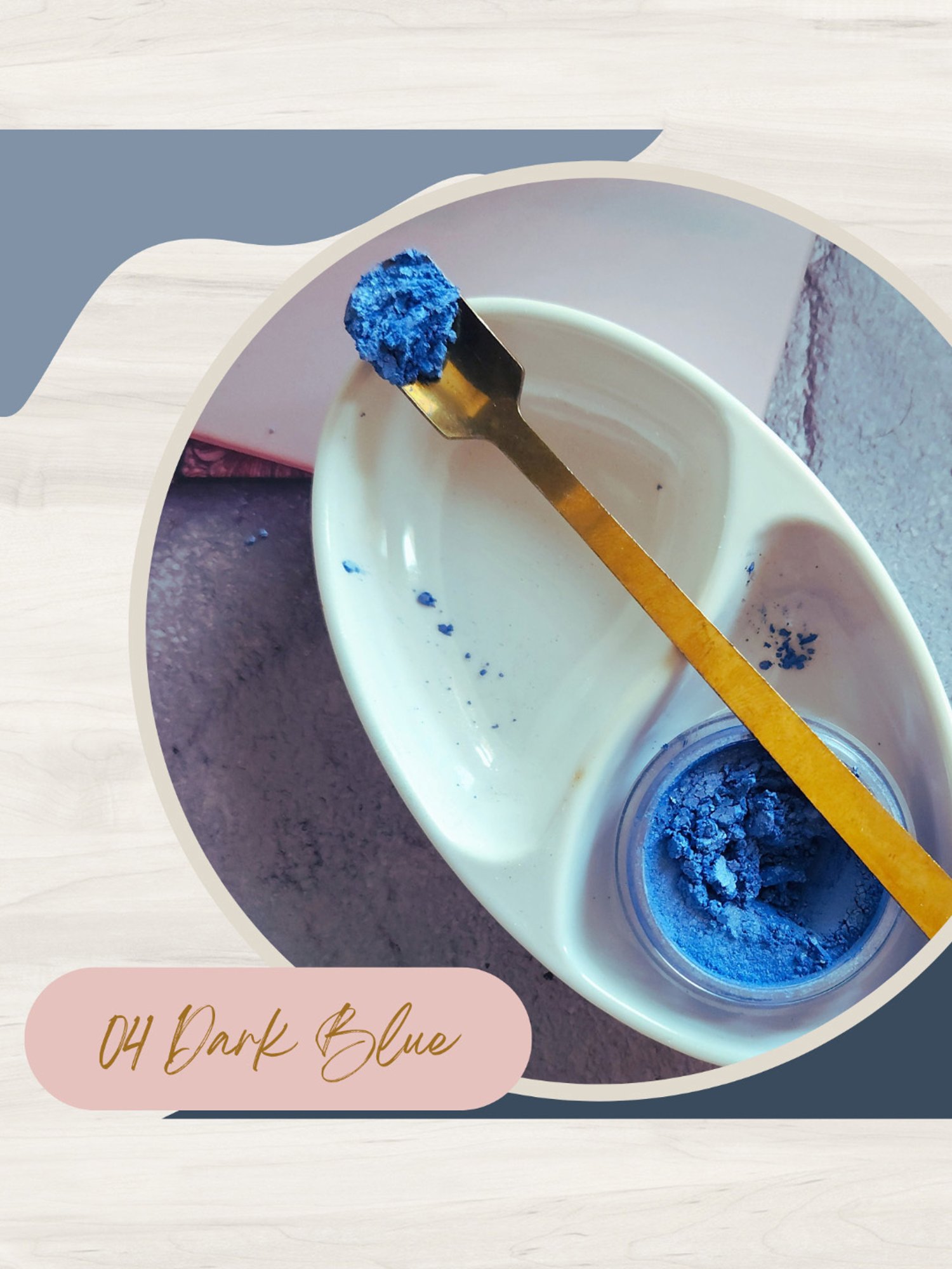 KINDED Makeup Pigments Loose Shimmer Powder Eyeshadow 04 Dark Blue & 06 Greyish Silver Combo