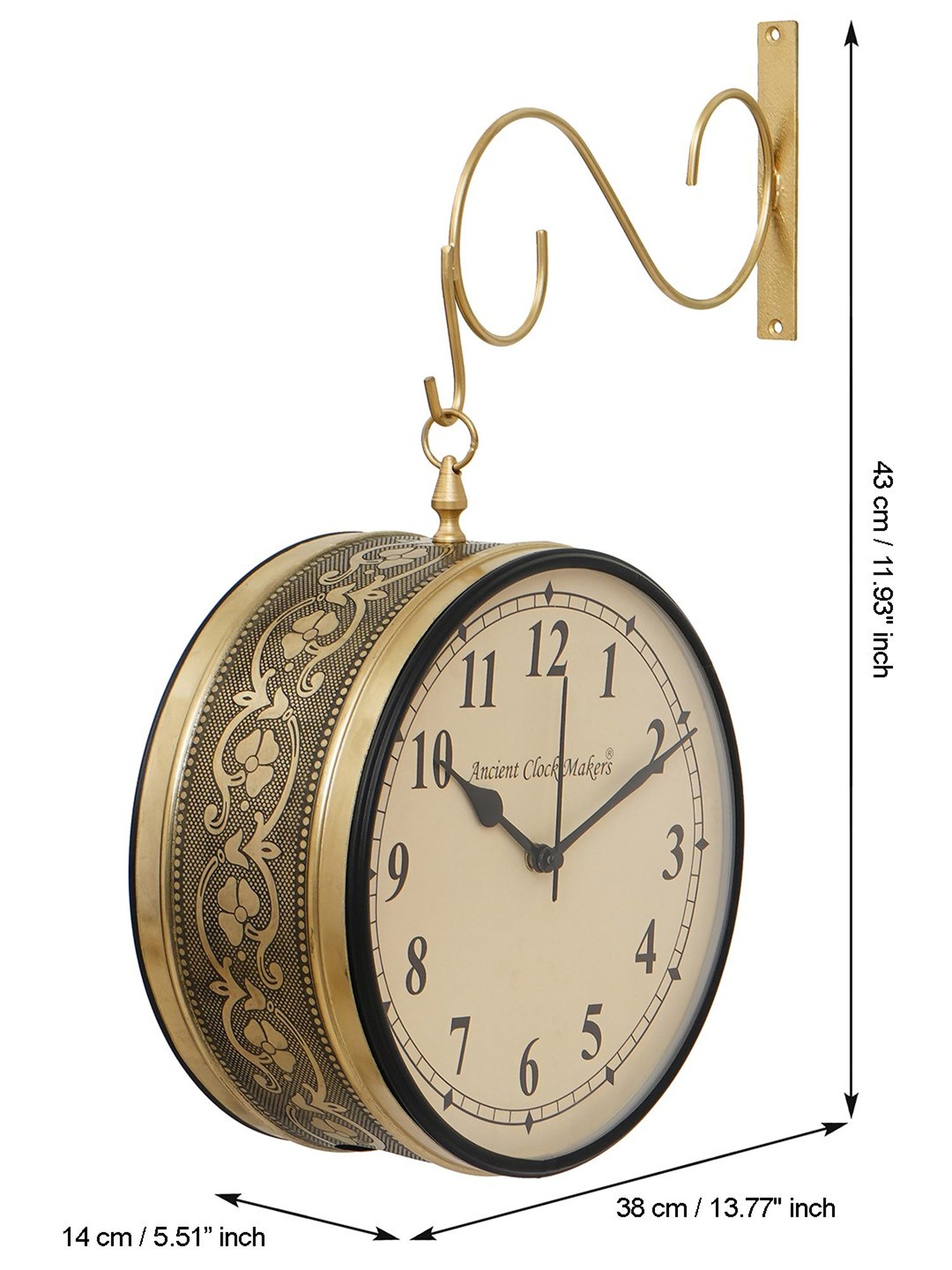 CHRONIKLE Gold Iron Wall Clock