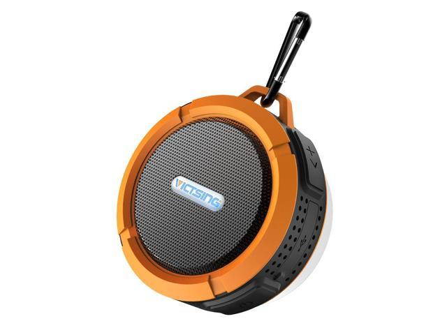 Shower Speaker, Wireless Waterproof Speaker with 5W Driver, Suction Cup, Built-in Mic, Hands-Free Speakerphone---Orange