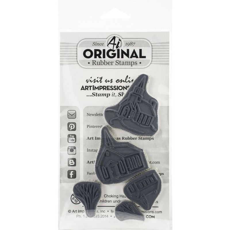 Art Impressions Watercolor Cling Rubber Stamps-Church