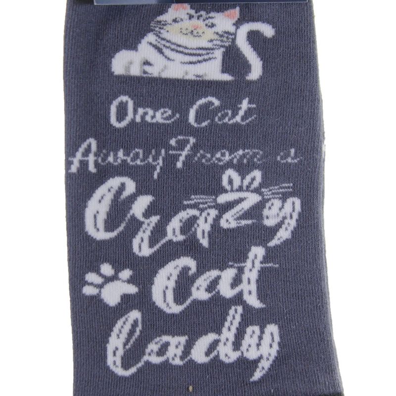 Novelty Socks 14.0" Crazy Cat Lady Happy Tails Sock Premium Quality Soft E & S Pet  -  Socks