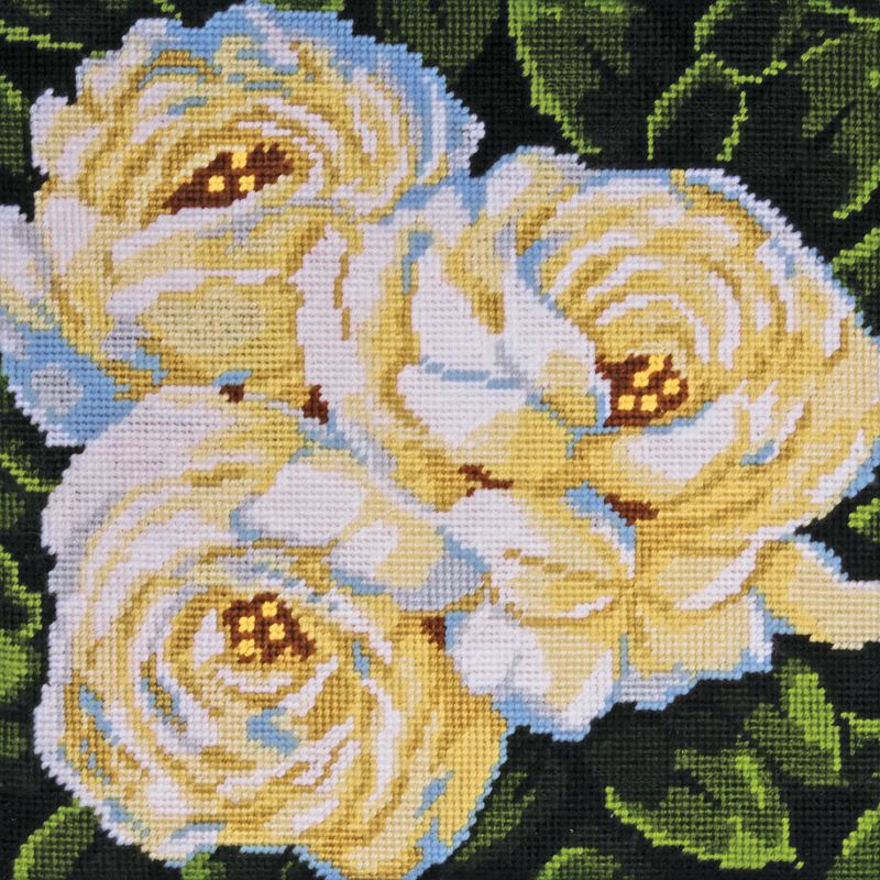 Design Works Needlepoint Kit 10"X10"-White Roses-Stitched In Yarn