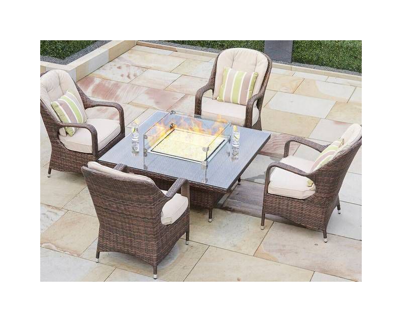 5pc Wicker Fire Pit Patio Seating Set - Direct Wicker